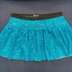 Turquoise Sparkle Athletic running skirt